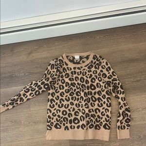 Leopard Print Sweater - Tan and Black